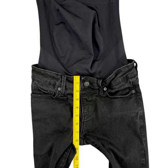 BLANQI Black Distressed Skinny Fit High Waisted Ripped Knees Jeans Maternity 0 - Picture 6 of 7